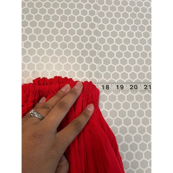 Vintage Handmade Womens Pants Medium Red Embroidered Beaded Pull On Boho READ - Picture 5 of 9